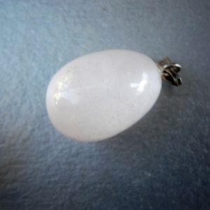 Teardrop Pale Pink Faux Rose Quartz Pendant